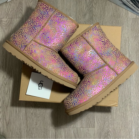 NEW UGG Classic II Spots Boots Chestnut Sparkle Suede SIZE 5Y/6.5W - Picture 12 of 12